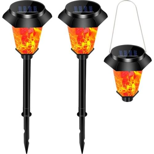 2/4Pcs LED Solar Flame Torch Light Hanging Waterproof Garden Decor Ground Landscape Lawn Lamp Path Lighting Torch Outdoor Light