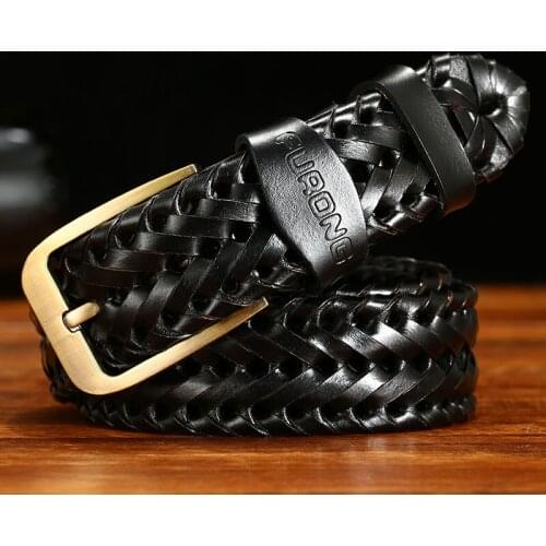 Hot Sale Fashion Pin Buckle Belt 2018 New Luxury Strap Belts Real Cow Leather Genuine Leather Men Belt Weaven Belts Leisure