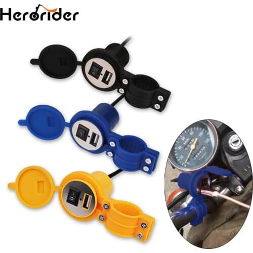 Herorider 12V Motorcycle USB Charger Socket Waterproof Power Adapter Motorcycle Charger for Kawasaki for Honda