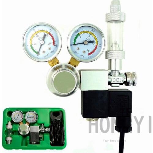 HONGYI 1 piece high quality Co2 equipment regulator magnetic solenoid two auge bubble counter DICI planted aquarium