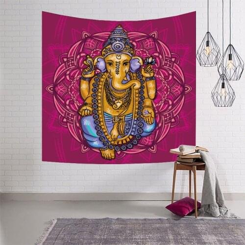 Indian Idol Tapestry Wall Hanging Beach Towel Background Cloth Polyester Thin Blanket Yoga Shawl Mat