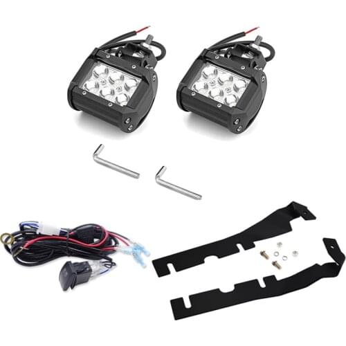 Work Lights Side Pillar 18W LED Light Pod Hood Mount Kit Fog Lamp For DODGE RAM 1500 2009-2018 2500 3500 2010-2018 Truck