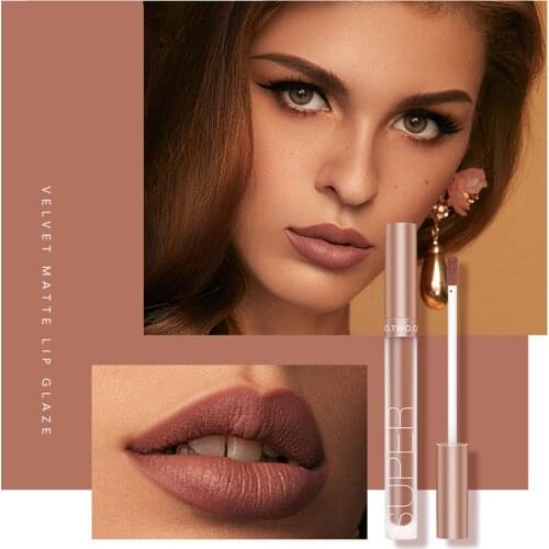 O.TWO.O 12 Colors Matte Lip Gloss Velvet Nude Lips Makeup Lipgloss Waterpoof Long Lasting Liquid Lipstick Women Red Brown Lip