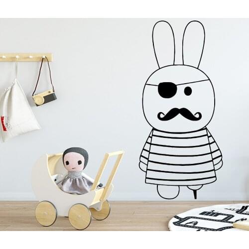 Cute rabbit Pvc Wall Art For Home Decor Living Room Pvc Wall Decals For Babys Rooms Decorative Vinyl Wall Stickers vinilo pared