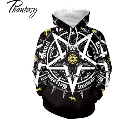 Phantasy Gothic Hoodies Men Women Hooded Pullover Ouija Pentagram Witchy Hoody Fashion Top Streetwear Sweatshirt Jacket