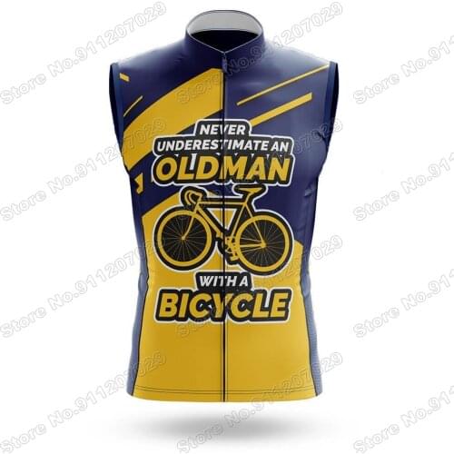 Old Man - Mens Sleeveless Jersey Cycling Vest Summer Bike Clothing Men Mountain Road Bicycle Jersey Maillot MTB Ropa Ciclismo