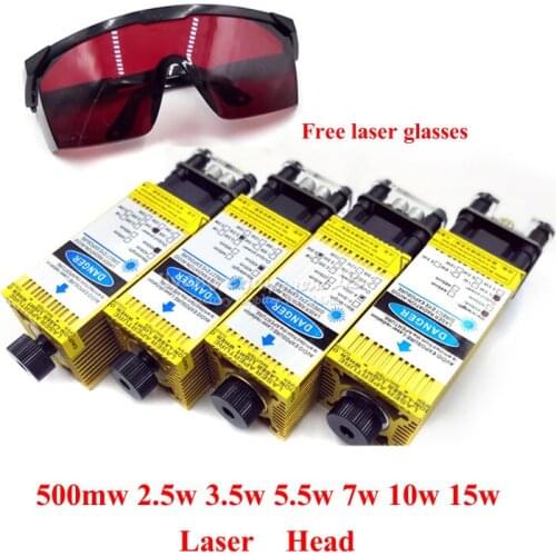 DIY desktop cnc wood laser cutter engraving machine laser head 500mw 2500mw 3500mw 5500mw 7w 10w 15w 450NM blue purple laser