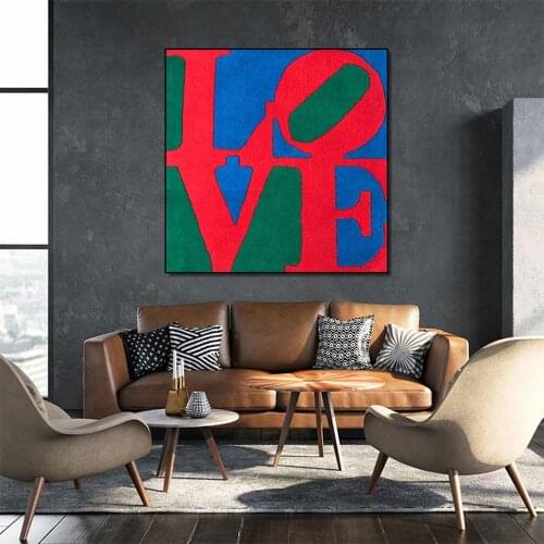 New Graffiti Square Love and Hope Red Bright Personality Text Abstract Canvas Painting Poster Picture Wall Art Home Decoration