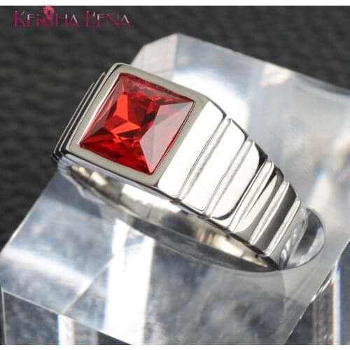 New 2021 Fashion Brand Top Quality Bling Stainless Steel Engagement Cool Gold Color Stone Wedding Rings for Men Jewelry