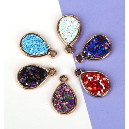 6pcs/lot Gold Zinc Alloy Teardrop Charms Pendants For Necklace Bracelet Jewelry Making DIY Earrings Findings