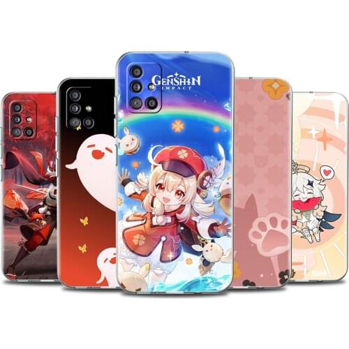 Transparent Case for Samsung Galaxy A51 A21s A71 A12 A31 A52 A41 M51 A32 A02s M31 A11 Silicone Phone Cover Genshin Impact Fundas