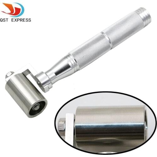 QSTEXPRESS High Quality Stainless steel Flat Pressure Roller Wallpaper Apply Hand DIY Tool platen roller wheel Bearing silver