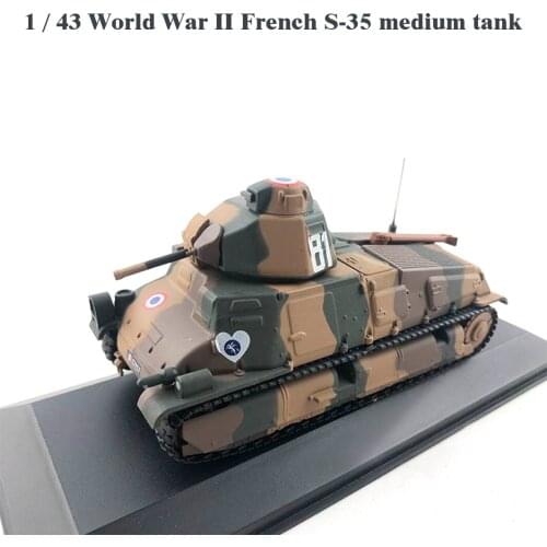 Rare 1 / 43 World War II French S-35 medium tank 1940 Alloy tank model Collection model