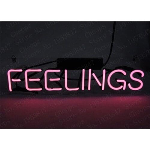 Christmas Gift Neon Signs Real Glass Tube Feelings Beer Bar Pub Homeroom Girlsroom Party Decor 14x7
