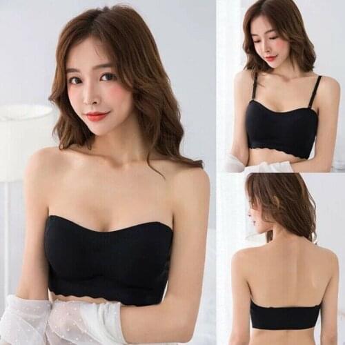 Ice Silky Air Bra Strapless Non-slip Underwear Push Up Wirefree Bra Tube Tops TT@88