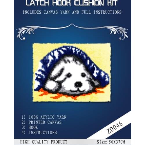 Th Oneroom ZD046 Hook Rug Kit DIY Unfinished Crocheting Yarn Mat Latch Hook Rug Kit Floor