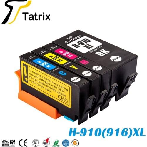 Tatrix for Hp 910XL 916XL 910 916 XL Remanufactured Color Inkjet Ink Cartridge for HP OfficeJet Pro 8010 8023 8025 Printer
