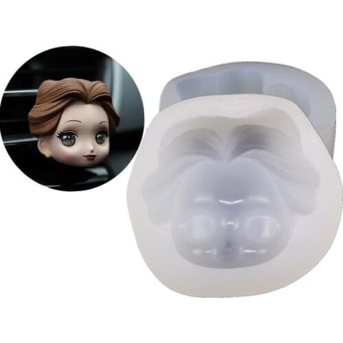 Princess Head Silicone Fondant Mold For Car Aromatherapy Plaster Soap Mold Chocolate Cake Decorating Tool Kitchen Accessories
