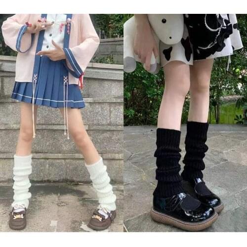 Lengthen Japanese Lolita Sweet Girl Leg Warmers Knitted Foot Cover Women Autumn Winter Leg Warmer Socks Heap Heap Socks
