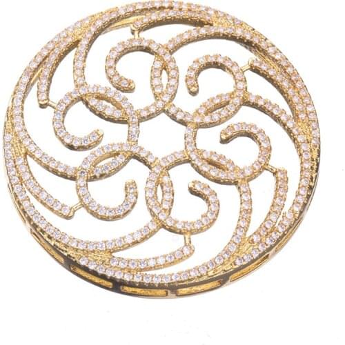 Top quality DIY jewelry findings Micro Pave CZ Crystal Big Hollow flower Connectors Pendants For Pearl jewelry Accessories