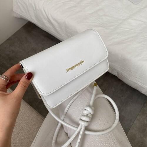 Youth Ladies Simple Versatile Bag Fashion Shoulder Bag Women PU Leather Simple Letter Small Square Messenger Pouch