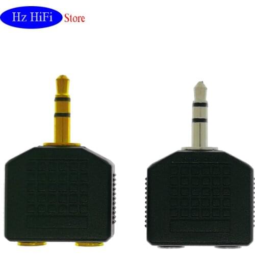 2PCS 3.5mm Connector 1 male to 2 female Aux Audio Cable Microphone adapter 2 in 1 Headphone jack splitter Wire