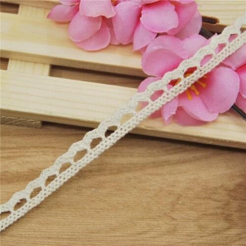 10mm Cotton Lace Trim Ivory Fabric Sewing Accessories Cloth Wedding Dress Decoration Ribbon Craft Supplies 500yards LC016-B