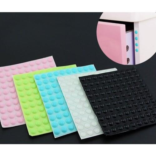 100 Pcs Self Adhesive Round Silicone Rubber Bumpers Soft Color Anti Slip Shock Absorber Feet Pads Damper Silicone Furniture Pads