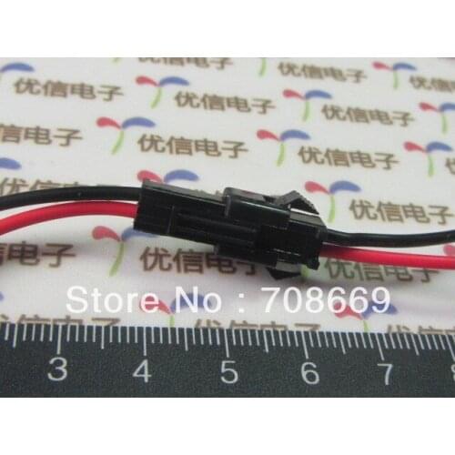 100pcs Power Jack Plug 2 Pin Wire & Socket Connector Lead