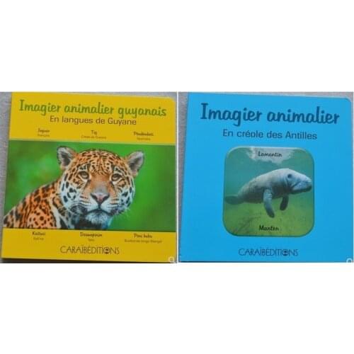 2 Books Parent Child Kids Toddler Baby French Book Learn Animal Knowledge Education Enlightenment Picture Cardboard Book Age 0-3