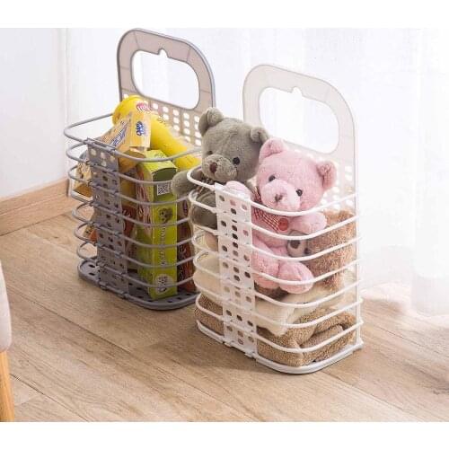 2020New Hanging Folding Laundry Basket for Dirty Clothes Organizer Plastic Laundry Hamper Clothing Sundries Storage Basket