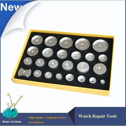 25pcs/Set Aluminum Watch Case Press Dies,14mm~42mm 25 Size Watch Back Press Dies For Watch Back Case Closer