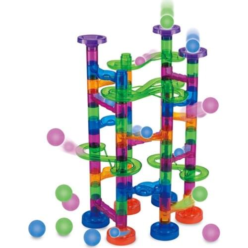 29-176PCS DIY Track Building Pipe Blocks For Children Ball Circuit Marble Race Run Maze Balls Educational Toys For Children Gift