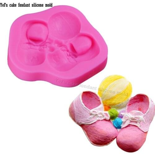 3D Baby Series Shoes and Ball Silicone Cake Cookie Chocolate Fondant Candy Biscuit Mold soap mould Cake Decorating Tool F0860
