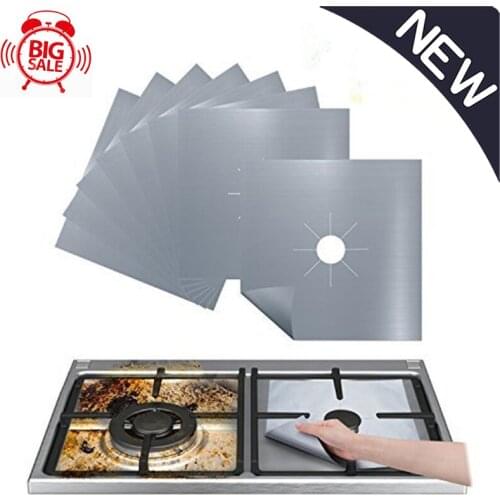 4pcs/set Gas Stove Protector Cooker Cover Liner Clean Mat Pad Kitchen Gas Stove Stovetop Protector Kitchen Accessories