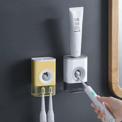 Quality New Punch-Free Automatic Toothpaste Squeezer Wall-Mounted Dispenser Toothbrush Holder Household Bathroom Accessories