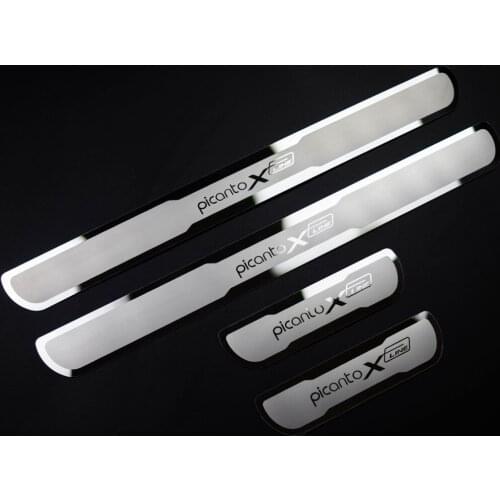 Car Accessorise Stainless Steel Door Sill Scuff Plate for KIA PICANTO X LINE 2015-2020 4pcs