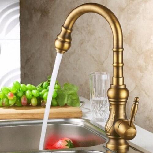 Free shipping Antique bronze finish Kitchen faucets kitchen tap basin faucets single hand hot and cold wash basin sink faucet