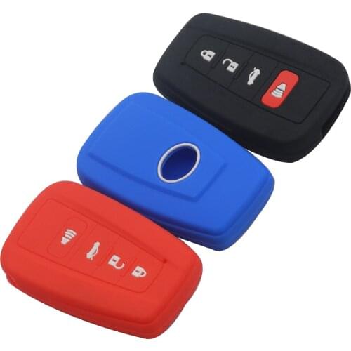 Bilchave 10pcs 4 Buttons Silicone Car Key Case Cover For Toyota C-HR CHR 2017 2018 Camry Prius Prado Remote Key Fob Protection