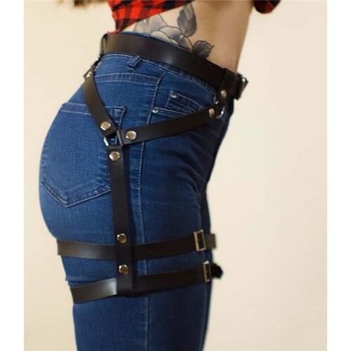Bondage Rope Leather Harness Toys For Women Adult Game Outfit Leg Suspenders Straps Garter Blet Sex Accessories Set
