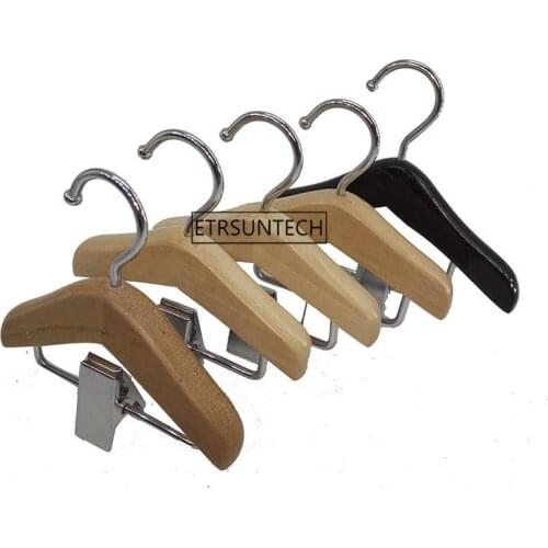 Mini Wood Hair Extensions Hanger Rack Men Tie Clip Pet Clothes Dress Trouser Hanger 50pcs/lot