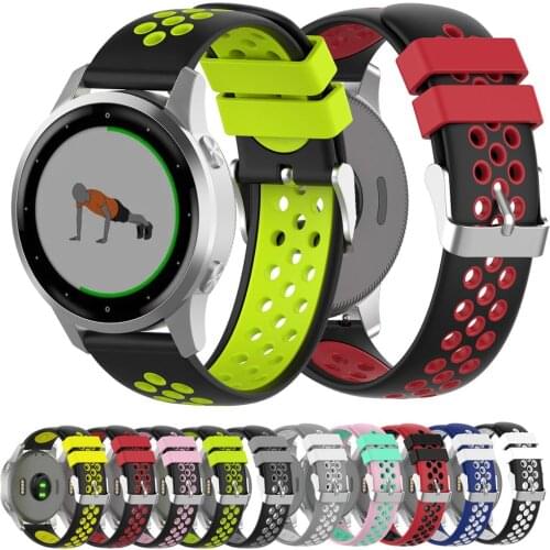 For Garmin vivoactive 4S Silicone Watch Band Strap Replacement Breathable sports Wriststrap Rubber Bracelet 18mm Watchband