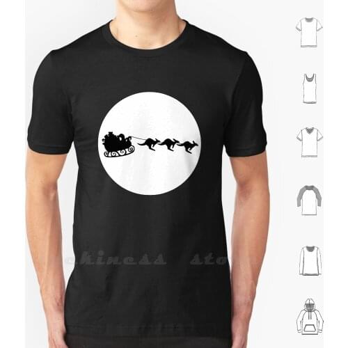 Aussie Christmas T Shirt Big Size 100% Cotton Merry Christmas Sleigh Aussie Aussies Australia Australian Xmas Full Moon Night