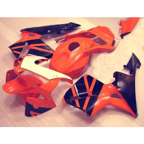Hot with orange black fairing kits for CBR600RR 03 04 F5 CBR 600RR 03-04 CBR600 RR 2003 2004 silver black fairings