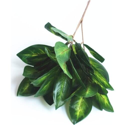 High Simulation Magnolia Leaves Large Leaf Evergreen Artificial Plant for Home decoration