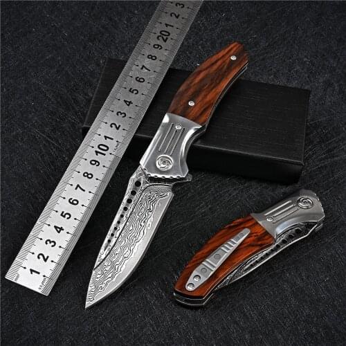 Pocket Survival Self Defense Camping Hunting Folding Knife Tactical Military VG10 Damascus Knives