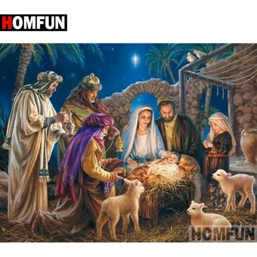 HOMFUN Rhinestone Painting Crystal Decor Diy Diamond Painting"Religious figure"3D Cross Stitch Pattern Diamond Embroidery A27627