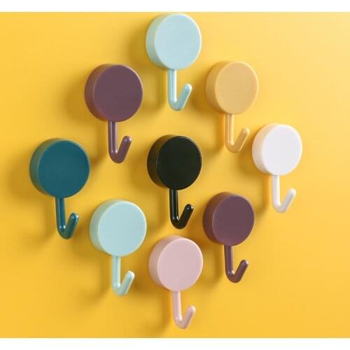 Hook Strong Adhesive Stickers Wall Hanging Kitchen Creative Cute Hanging Hooks Seamless Non-porous Door Bathroom Sticky Hooks