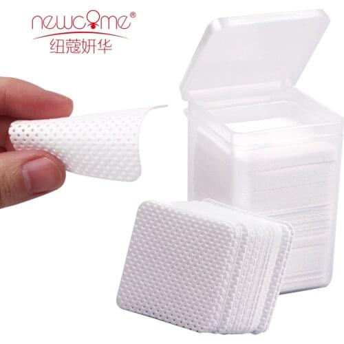 NEWCOME Eyelash Extension Glue Remover Lint-Free Paper 200 PCS Cotton Pads Lashes Graft Glue Bottle Mouth Cleaning Tools