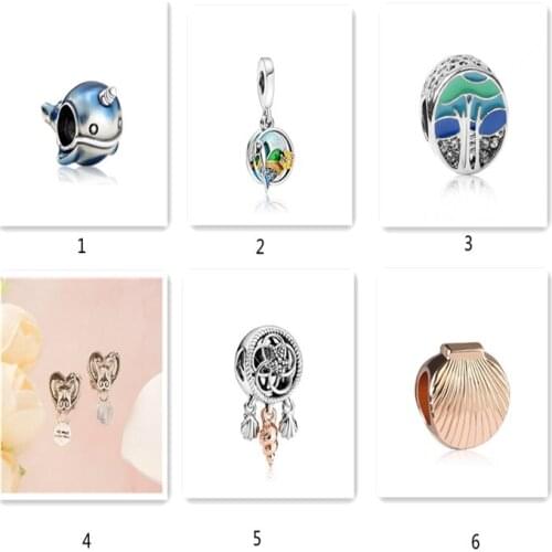 2021 New Summer Turtle Starfish Shells European Beads Fit Original Pandora Charms S925 Bracelet DIY Women Jewelry